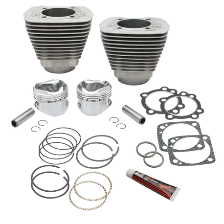 96" 3 5/8" Big Bore Cylinder and Standard Compression Piston Kit for 1984-'99 Big Twins with S&S® Super Stock® Heads - Natural Aluminum Finish