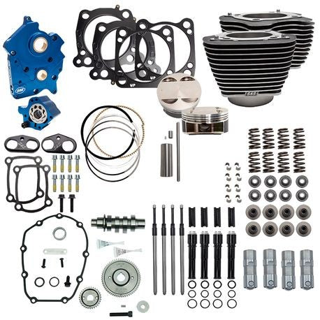 Power Package - 124" CI Oil Cooled, Gear Drive with Highlighted Fins and Black Pushrod tubes for 107" M8