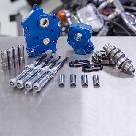 Gear Drive 475G Cam Chest Kit with Chrome Pushrod Tubes for Water Cooled 2017-up M8 Models
