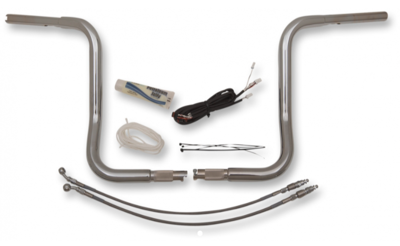 1¼" Round Handlebar Kit- 14" Chrome- 14-20 Street Glide/Electra Glide Models