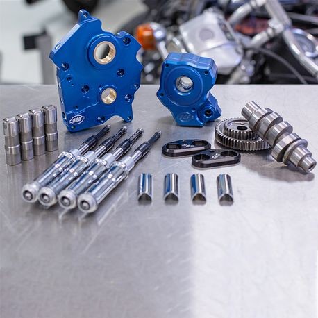Gear Drive 465G Cam Chest Kit with Chrome Pushrod Tubes for Oil Cooled 2017-up M8 Models