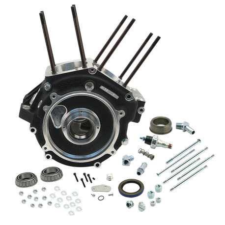 Super Stock® Alternator Style Crankcase for 1984-'91 Big Twins with Stock Bore - Wrinkle Black