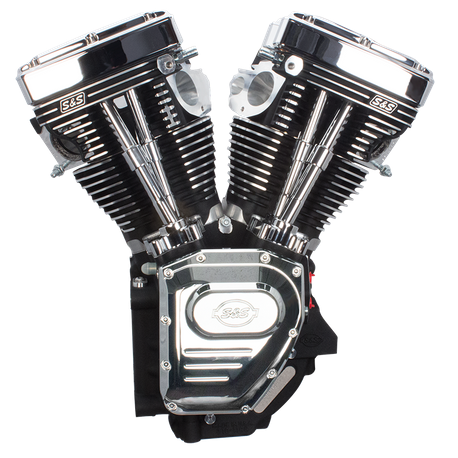 T143 Assembled Long Block Engine For 1999-'06 HD Big Twins (Except 2006 Dyna Models) - Wrinkle Black