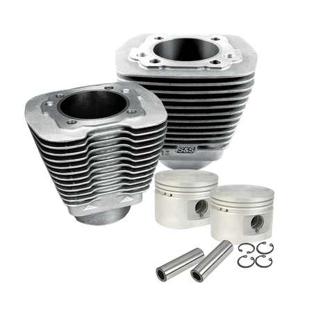 3-1/2" Bore Cylinder & Piston Kit For 1984-'99 Big Twins With Stock Or S&S Performance Replacment Cylinder Heads - Natural Aluminum Finish