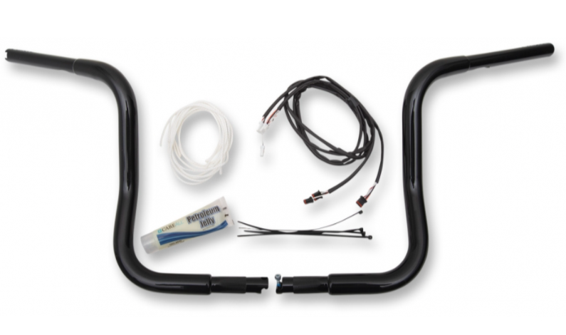 1¼" Round Handlebar Kit- 12" Black- 14-20 Street Glide/Electra Glide Models