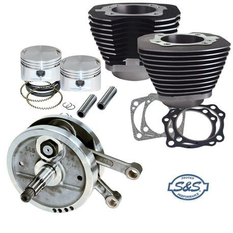 96" Sidewinder® Big Bore Stroker Kit for 1984-'99 HD® Big Twins - Wrinkle Black Finish