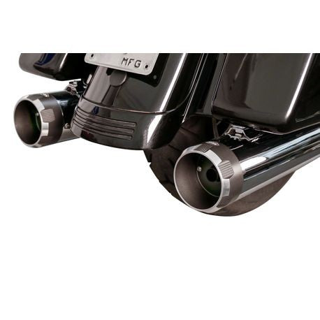 Mk45 EC Slip-Ons for 2017-20 M8 Touring models, Chrome with Highlight Machined Thruster end cap