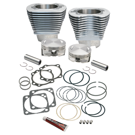 4 1/8" Bore Cylinder & Pistons Kit for S&S V124 Engines For 1984-'99 Big Twins - Natural Aluminum Finish