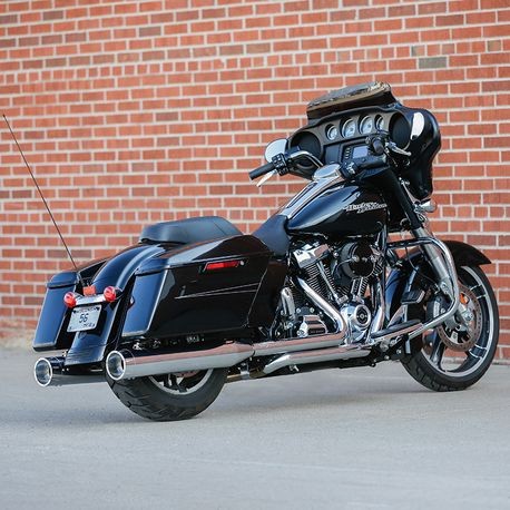 EL DORADO EXHAUST SYSTEM for M8 TOURING MODELS–Chrome with Chrome Tracer End Cap