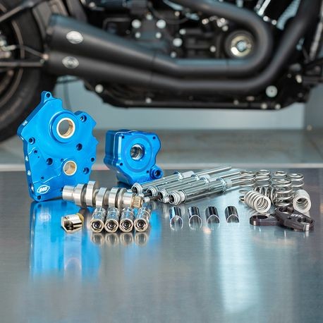 Chain Drive 550C Cam Chest Kit with Chrome Pushrod Tubes for Oil Cooled 2017-up M8 Models