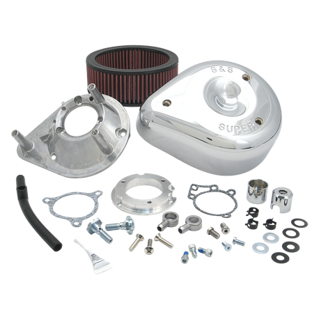 S&S® Teardrop Aircleaner Kit for 2008-'17 HD® Twin Cam®, 103™, 110™ Tri-Glide and CVO® Stock-Bore Throttle By Wire Models - Chrome