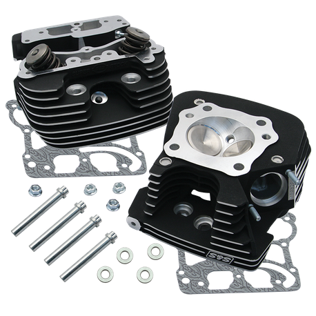 S&S® Super Stock® 91cc Cylinder Heads For For S&S® T-Series Complete Engines and 1999-'05 HD® Big Twins With S&S® 4-1/8" Bore Hot Set Up Kit - Bl