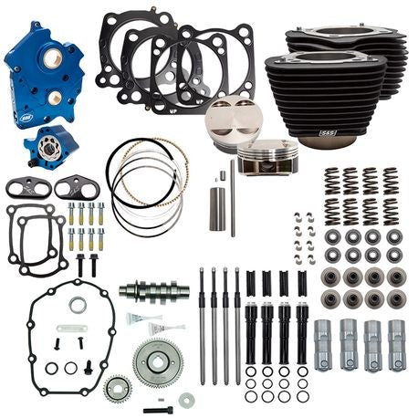 Power Package - 124" CI Oil Cooled, Gear Drive with Non-Highlighted Fins and Black Pushrod tubes for 107" M8