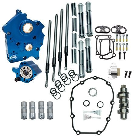 Chain Drive 465C Cam Chest Kitwith Chrome Pushrod Tubes for Water Cooled 2017-up M8 Models