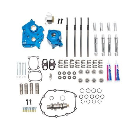 Chain Drive 550C Cam Chest Kit with Chrome Pushrod Tubes for Oil Cooled 2017-up M8 Models