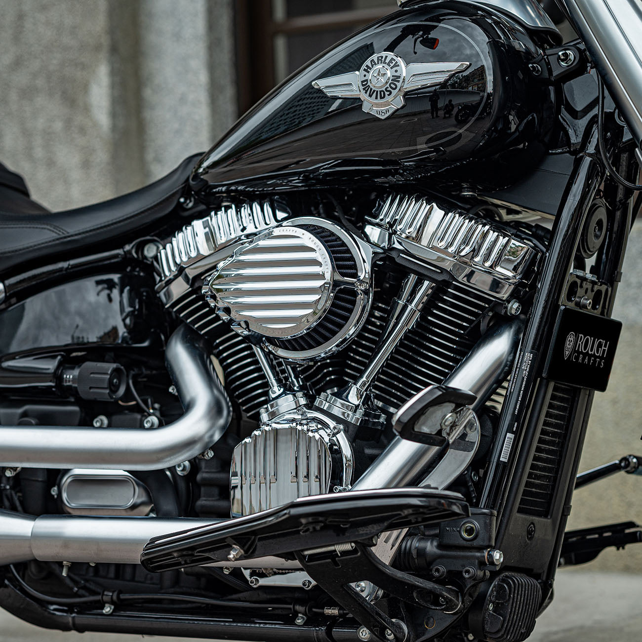 ROUGH CRAFTS® FINNED AIR CLEANER, CHROME