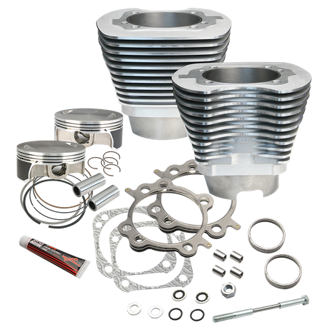 117"' Big Bore Cylinder Kit for 2007-'17 Big Twins (except '17 touring models) - Silver Powder Coat Finish