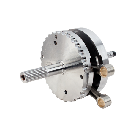 S&S® 4-3/8" Stroke Flywheel Assembly W/O Sprocket Shaft Bearing Race For 2007-'16 Non-Balanced HD® Big Twins - Stock Pistons