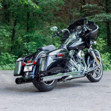 Mk45 TOURING MUFFLER for 1995–2016 TOURING MODELS—Chrome with Black Tracer End Cap