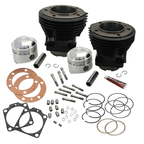 74" 3-7/16" Bore Cylinder and Standard Compression Piston Kit for 1966-'78 74" HD® Big Twins - Gloss Black Finish