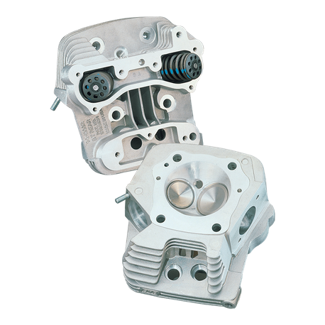 Super Stock® Cylinder Head Kit For S&S® 4" Bore V100 Engines For 1984-'99 HD® Big Twins - Natural Aluminum Finish
