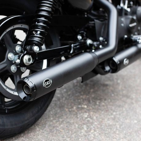 Grand National® ECE Slip-On Mufflers, Black with Black End Cap for 2014-Up H-D® Sportster® Models