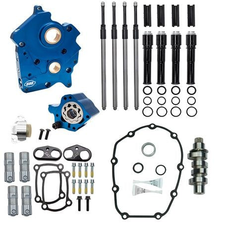 Chain Drive 475C Cam Chest Kit,with Black Pushrod Tubes for Oil Cooled 2017-up M8 Models