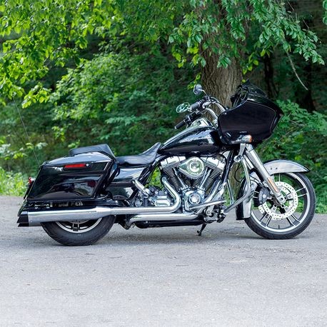 Chrome Mk45 Muffler with Black Cutlass End Cap for 1995-2016 Touring