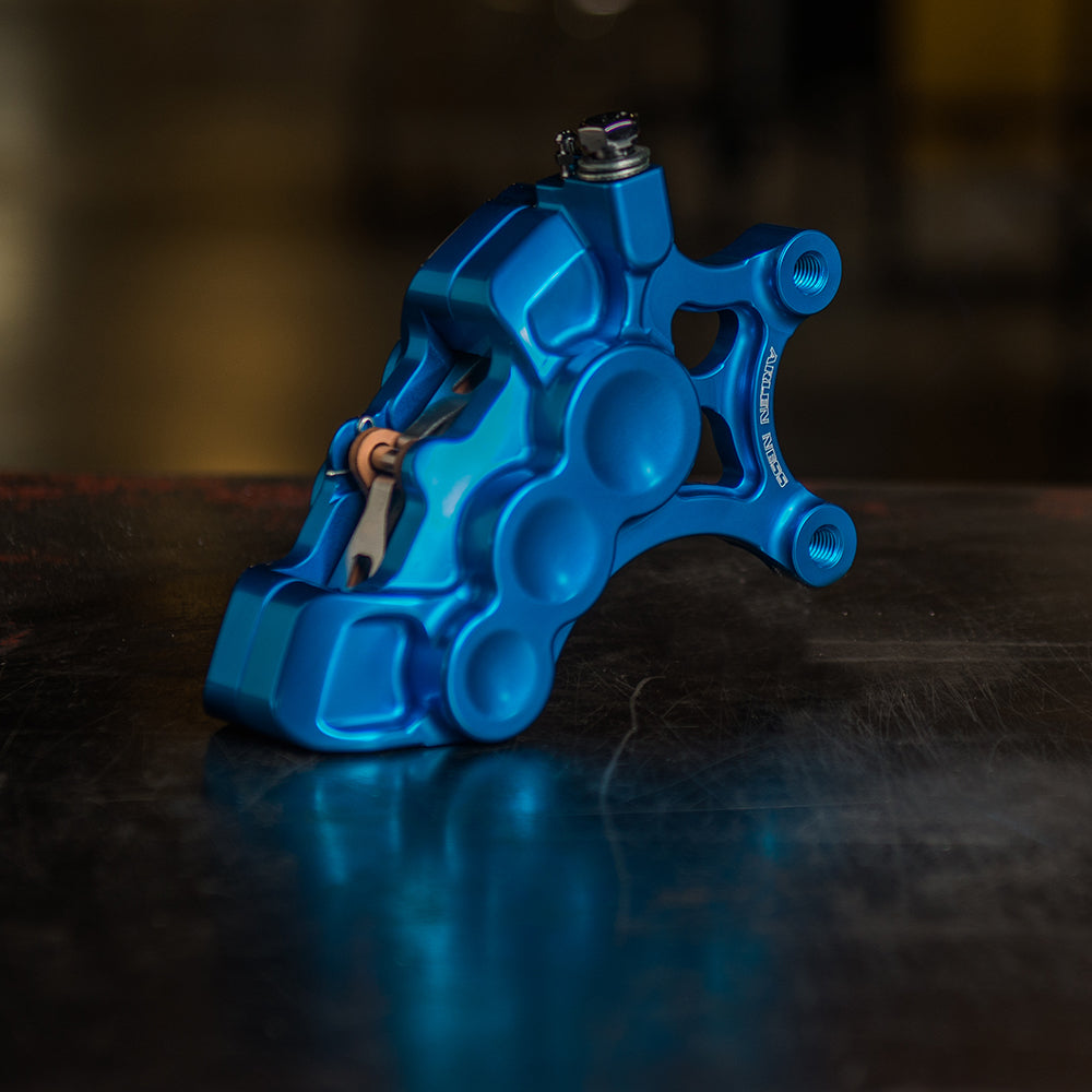 6-PISTON DIFFERENTIAL BORE BRAKE CALIPERS, 14" BLUE