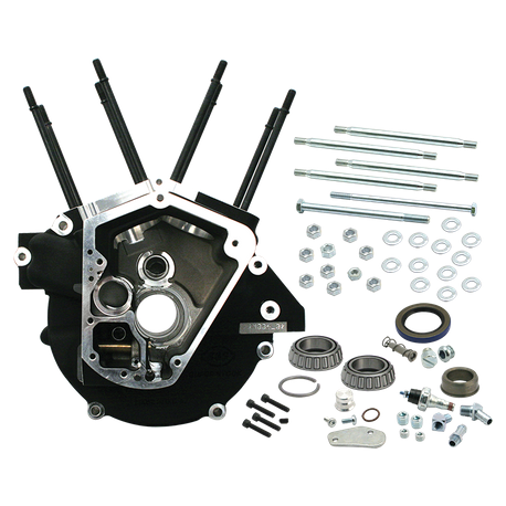 Super Stock® Alternator Style Crankcase for 1992-'99 Big Twins with Stock Bore - Wrinkle Black
