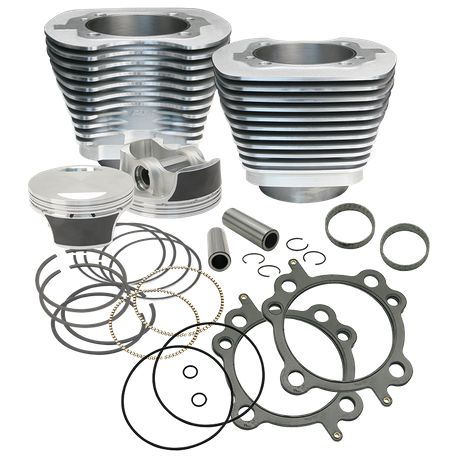 106" Big Bore Cylinder Kit for 2007-'17 HD® Big Twins (except '17 touring) - Silver Powder Coat Finish