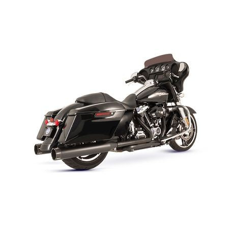 EL DORADO EXHAUST SYSTEM for M8 TOURING MODELS–Black with Black Highlight Machined Tracer End Cap