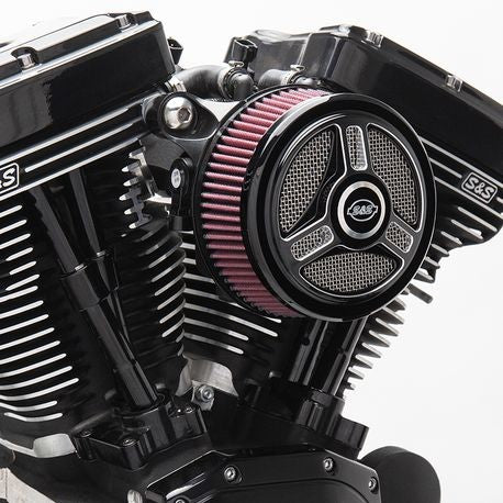 S&S® Stealth Air Cleaner Kit With Tri-Spoke Cover for 2017-Up HD® M8 Models With Stock Throttle Body