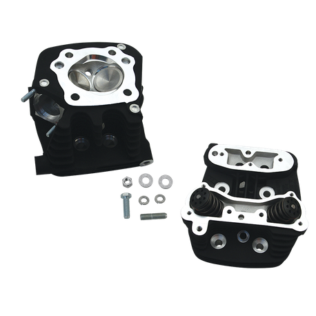 S&S® Super Stock® Cylinder Head Kit For 3-1/2" and 3-5/8" Bore 1991-'03 HD® Sportster Models - Wrinkle Black Powder Coat Finish