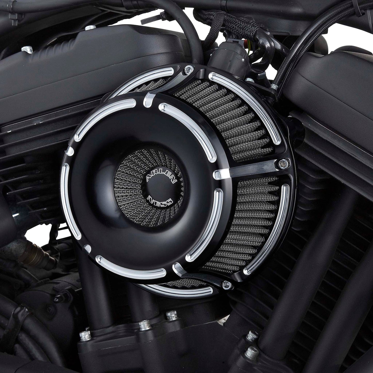 SLOT TRACK INVERTED SERIES AIR CLEANER, BLACK