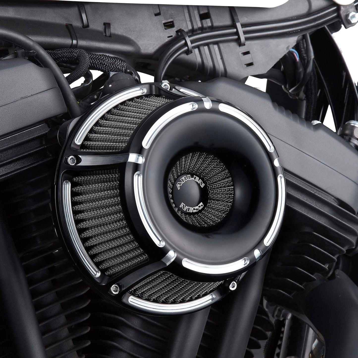 SLOT TRACK INVERTED SERIES AIR CLEANER, BLACK