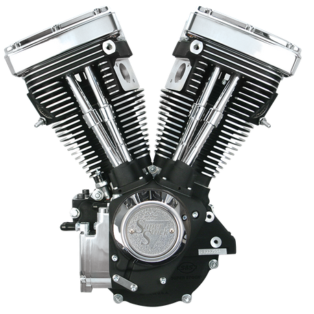 V80 Long Block Engine for 1984-'99 Big Twins - Wrinkle Black