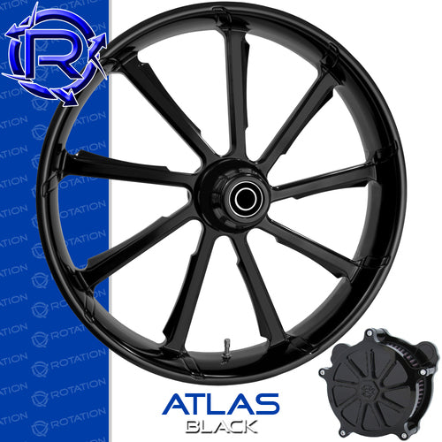Rotation Atlas Gloss Black Touring Wheel / Front