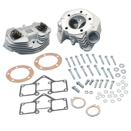 S&S® Super Stock® 3-5/8" Bore O-Ring Style Dual Plug Cylinder Head Kit For 1966-'78 HD® Big Twins - Natural Aluminum Finish