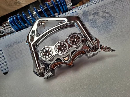 Stoppie King™ Monoblock Radial Caliper Left Side for 18" Rotor - Chrome Finish