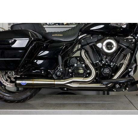 S&S Cycle Diamondback 2-1 50 State Exhaust System, Stainless Steel with Black Endcap for 2017-'22 M8 Touring Models