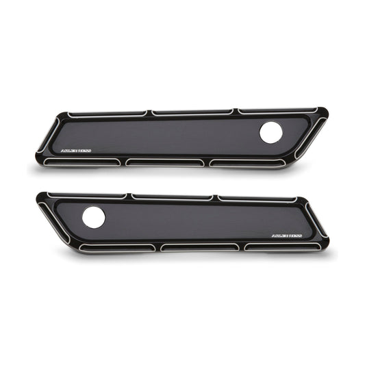BEVELED® SADDLEBAG LATCH COVERS, BLACK 14-UP FLT