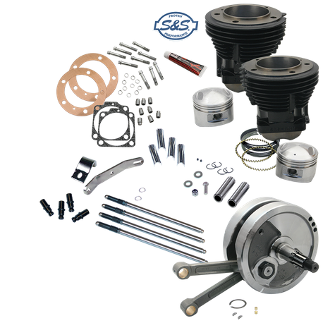 93" Sidewinder® Big Bore Stroker Kit for 1970-'84 HD® Big Twins - GlossBlack Finish
