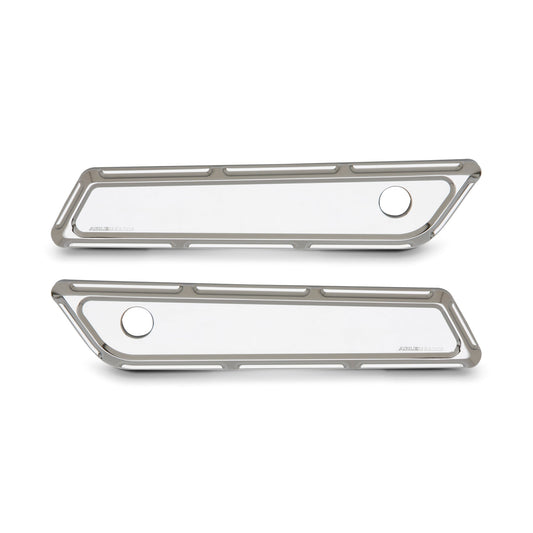 BEVELED® SADDLEBAG LATCH COVERS, CHROME 14-UP FLT