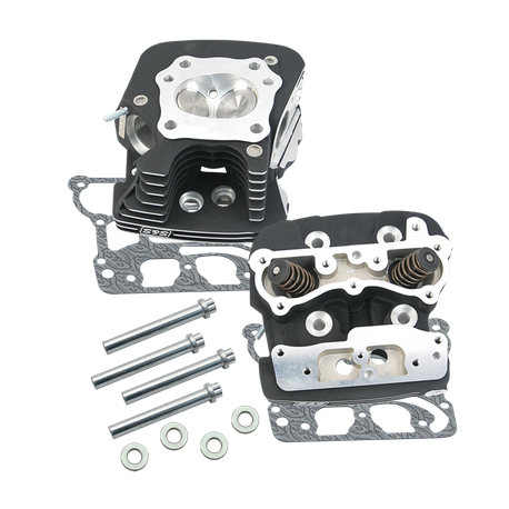 S&S® Super Stock® 89cc Cylinder Head Kit For 1999-'05 HD® Big Twins - Wrinkle Black Powder Coat Finish