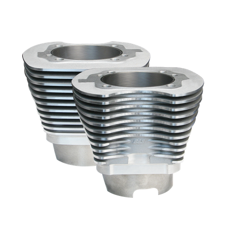 4-1/8" Bore Cylinder Set for 124" and 124" Hot Set Up® Kits for 1999-06 HD® Big Twins, 11 Fin - Silver