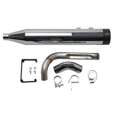 SHADOW PIPE for 1995–2008 TOURING MODELS with S&S SIDEWINDER® 2-1–Chrome