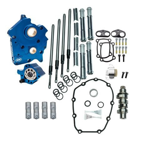 Chain Drive 475C Cam Chest Kit with Chrome Pushrod Tubes for Water Cooled 2017-up M8 Models