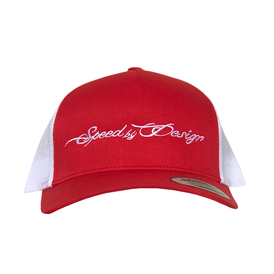 SBD RED/WHITE MESH HAT