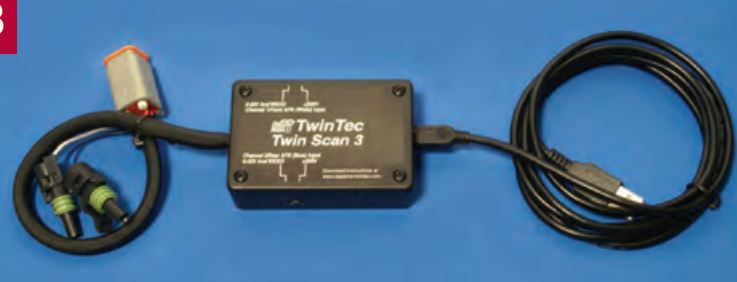 53-427 TWIN SCAN III for 2011-2012 Softails® and 2012 Dyna®   models with CAN bus. Includes USB cable and  software.